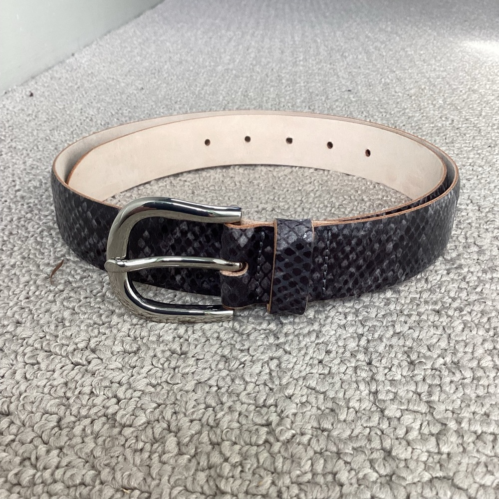 Women’s Leather Snake Print Belt